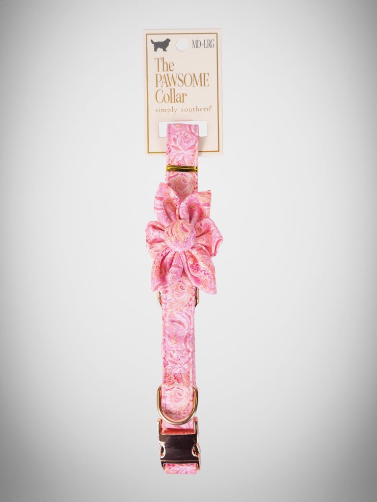 SIMPLY SOUTHERN LARGE DOG COLLAR PINK