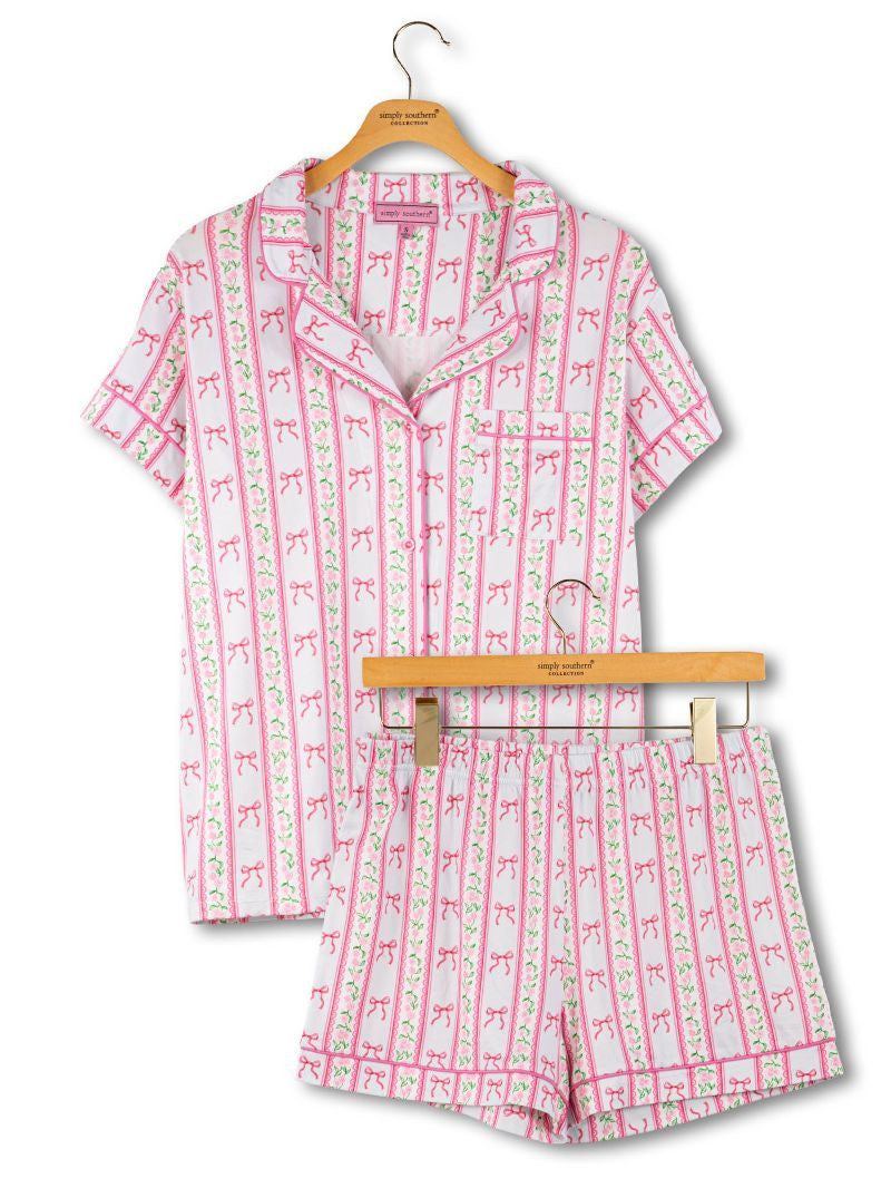 SS Pink Bow PJ Set