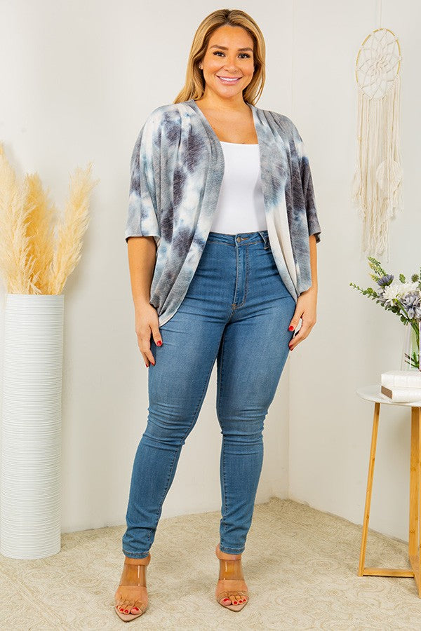 Open Front Tie Dye Cardigan