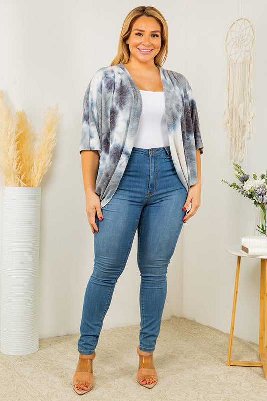 Open Front Tie Dye Cardigan