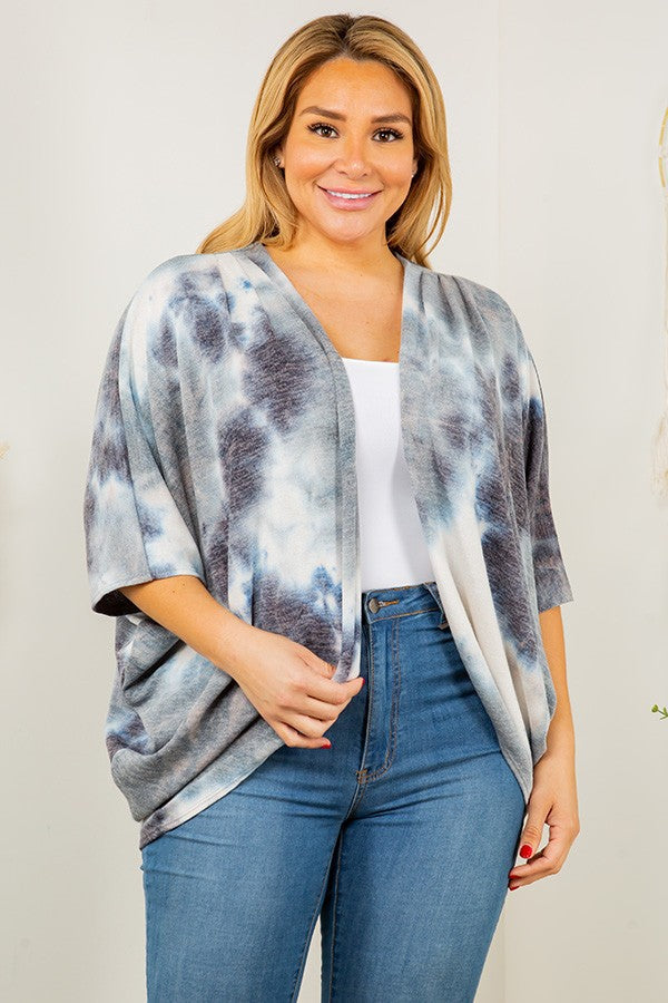 Open Front Tie Dye Cardigan