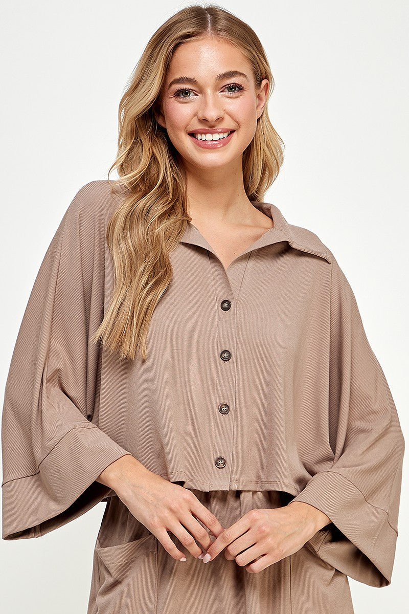 Ribbed Skirt with Pockets