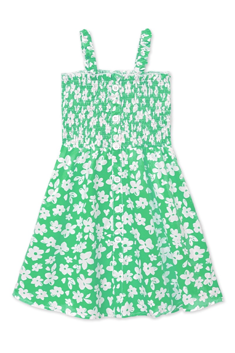Toddlers Floral Dress with Smocking