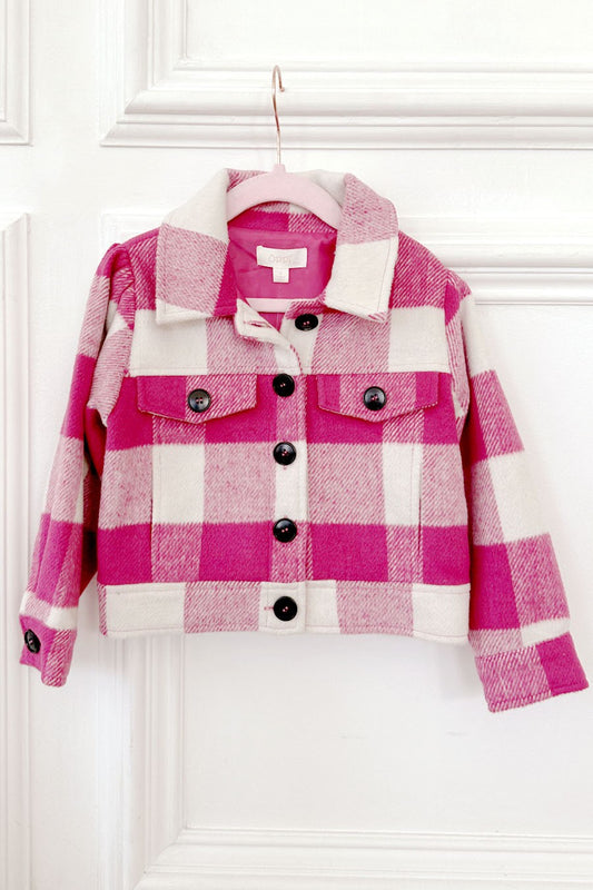 Kids Fuschia Plaid Jacket