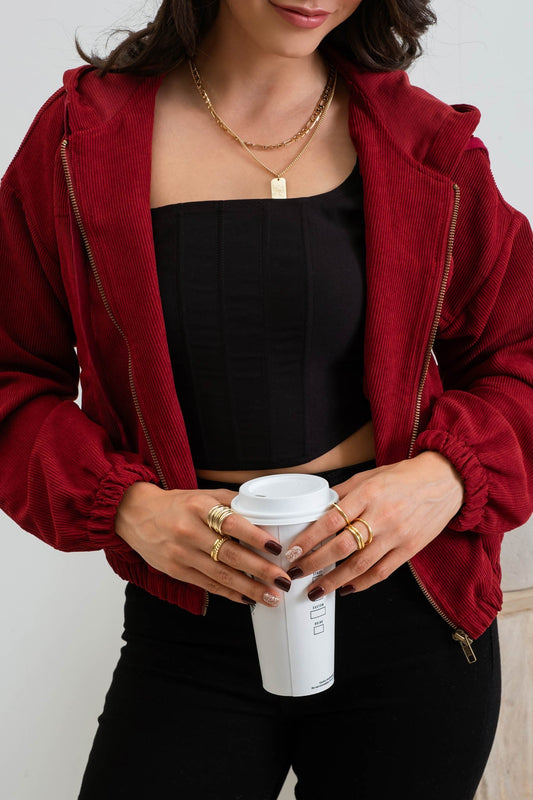 Corduroy Zip Front Jacket