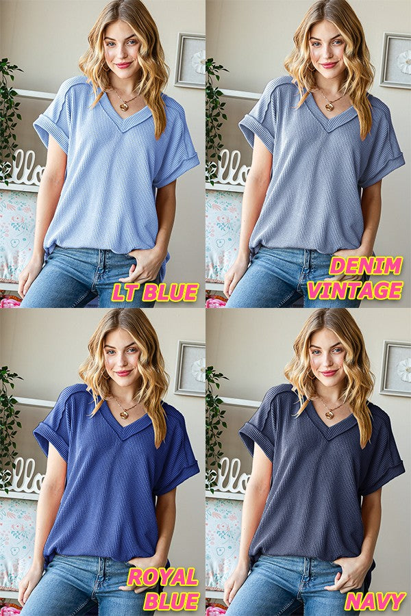 Solid Color Urban Ribbed Top