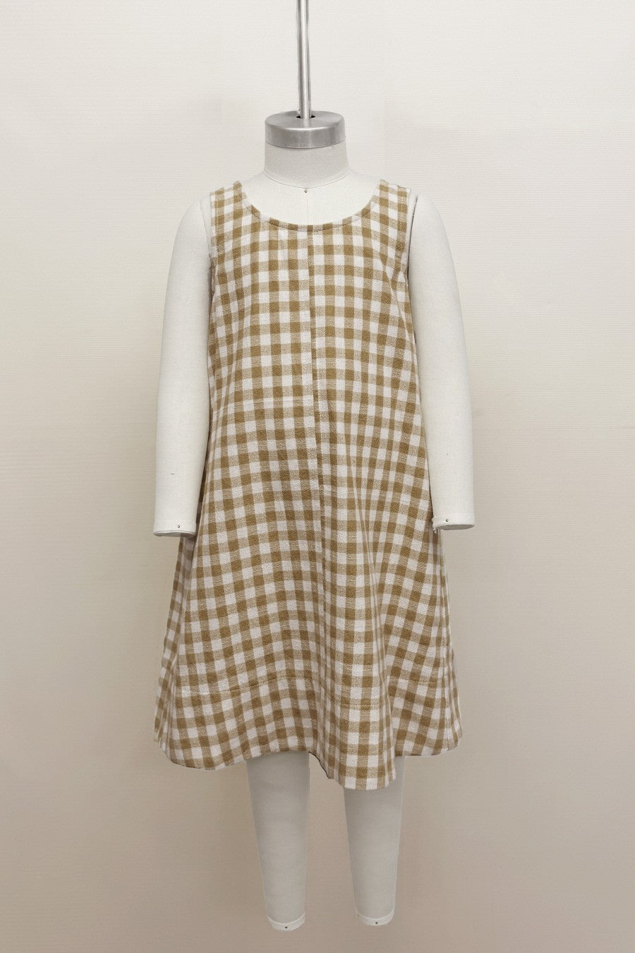 Gingham Pattern Dress with Tie Straps