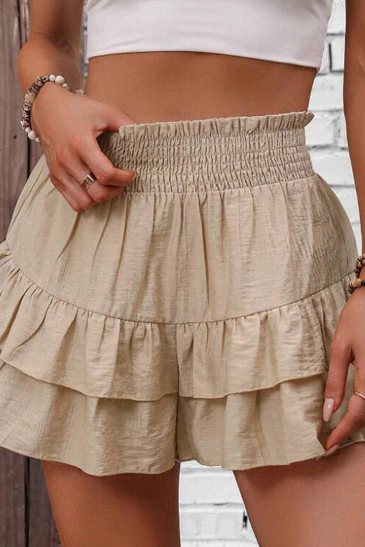 Wide Leg Peplum Shorts