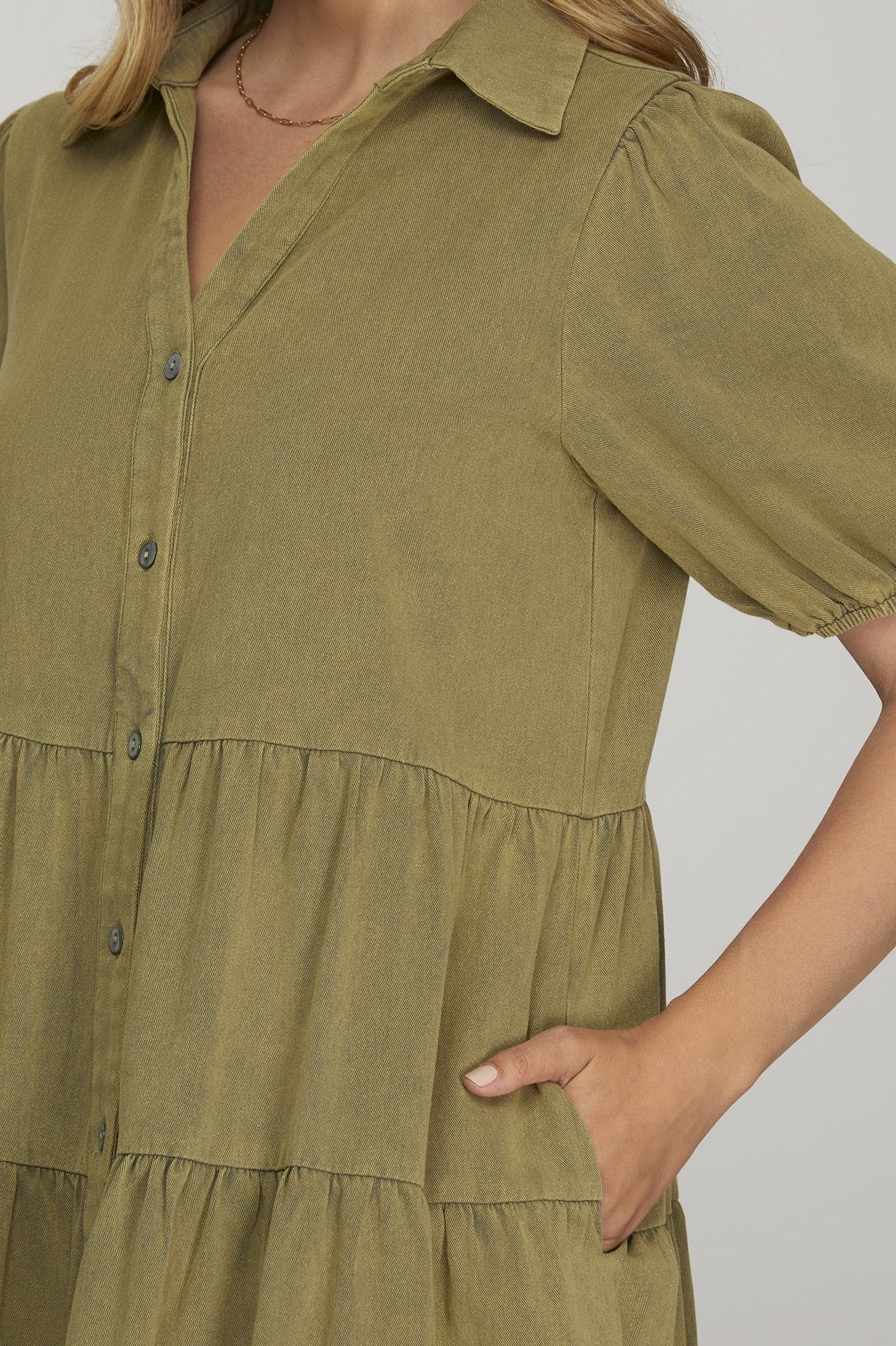 Washed Woven Dress with Pockets