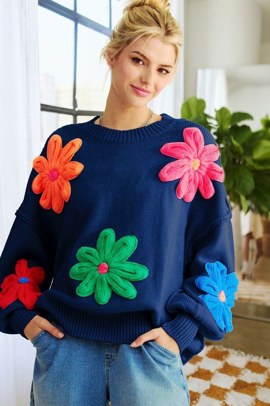Fall Flower Petal Sweater
