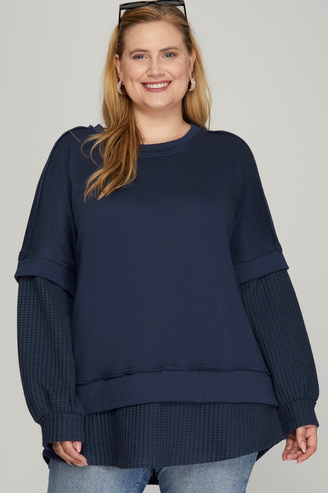 Long Sleeve Contrast Sweatshirt