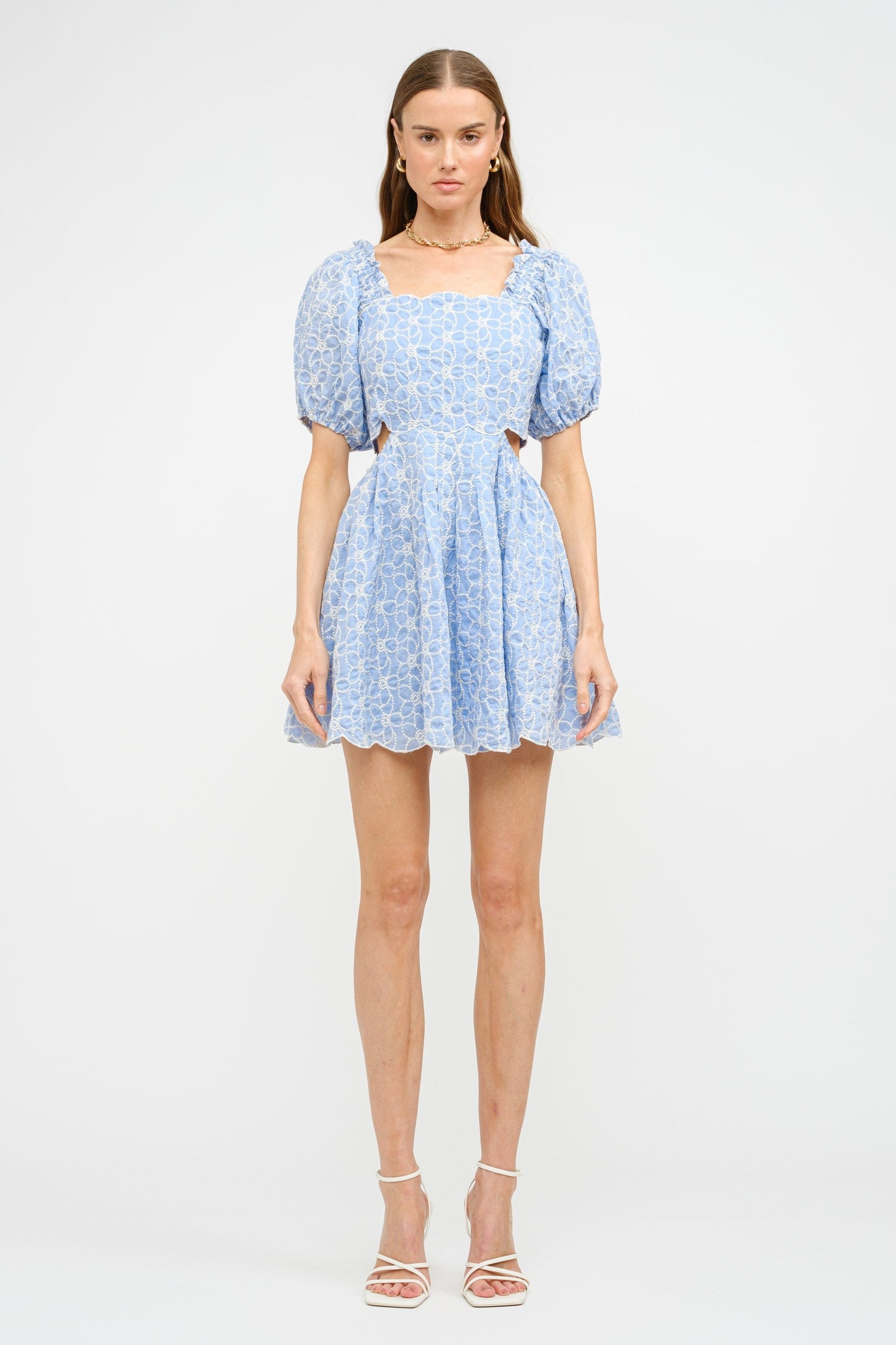 Floral Embroidered Mini Dress