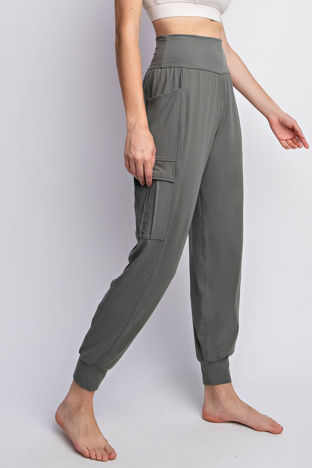 Butter Fabric Solid Jogger with Side Pockets
