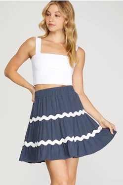 Flirty Ric Rac Trimmed Skirt