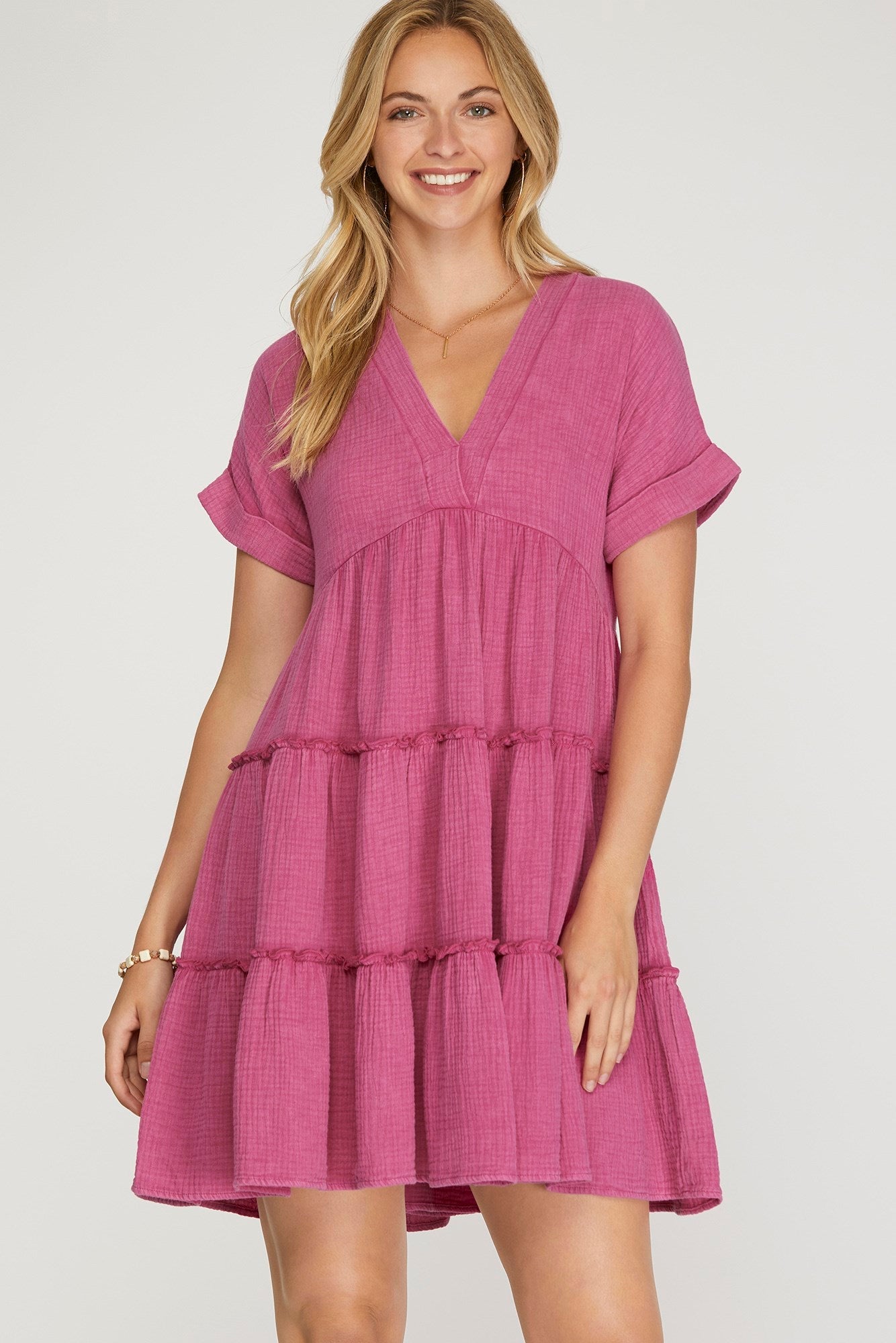 Breezy Washed Gauze Tiered Dress