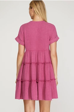 Breezy Washed Gauze Tiered Dress