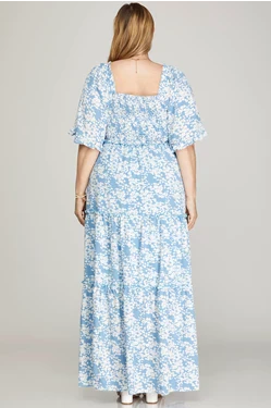 Tiered Smocked Floral Maxi Dress