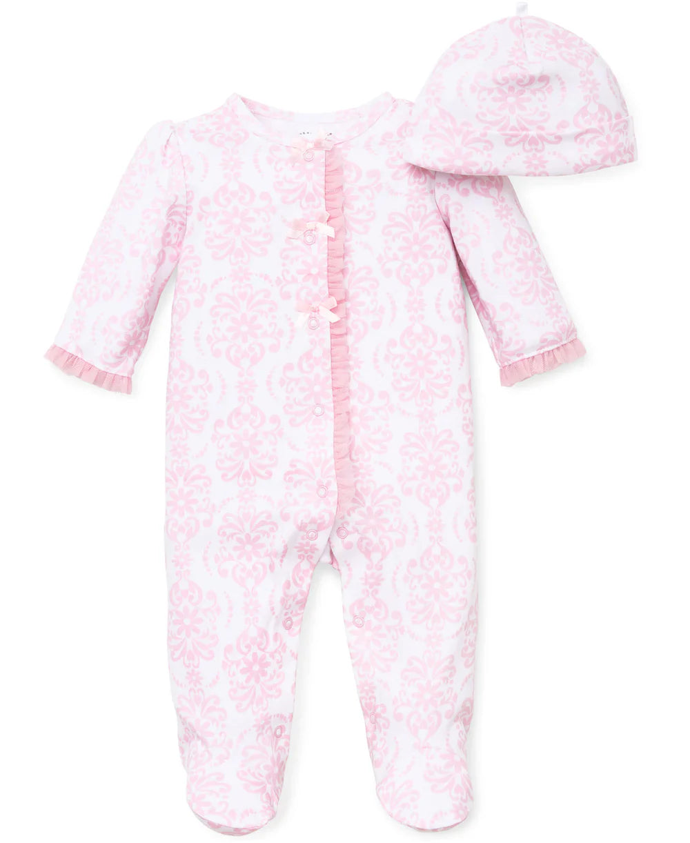Little Me Damask Pink/White Set