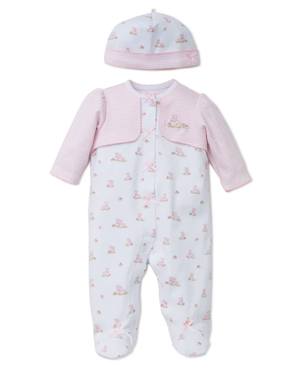 Baby Bunnies Footed One-Piece And Hat