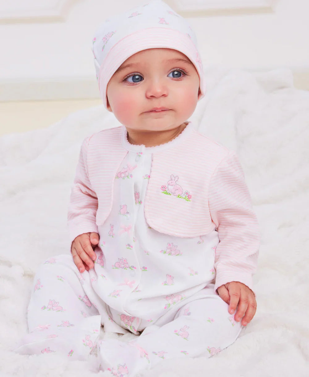 Baby Bunnies Footed One-Piece And Hat