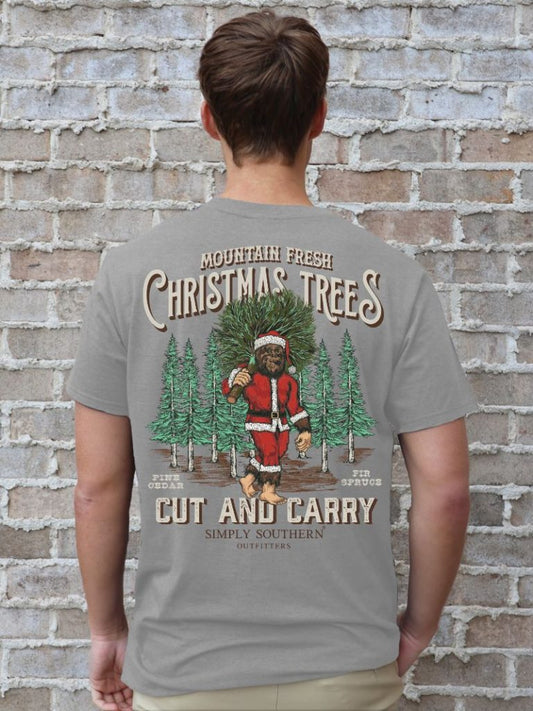 Simply Southern Sasquatch Christmas Tree Short Sleeve Tshirt