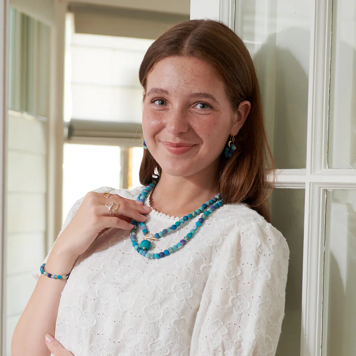 Kantha Azure Toggle Necklace