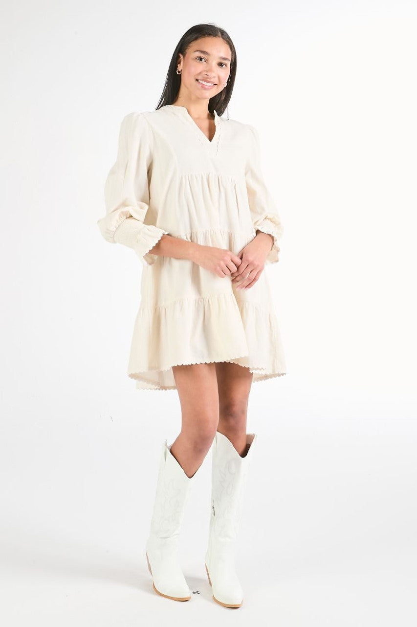 SIMPLY SOUTHERN CREAM CORDUROY DRESS