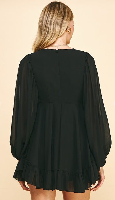 V-Neck Button Down Mini Dress