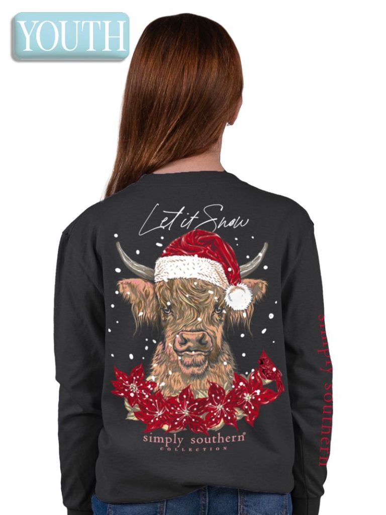 Simply Southern Highland Snow Cow Long Sleeve Shirt