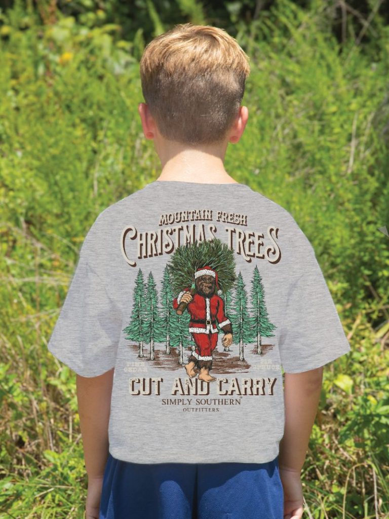 Simply Southern Sasquatch Christmas Tree Short Sleeve Tshirt