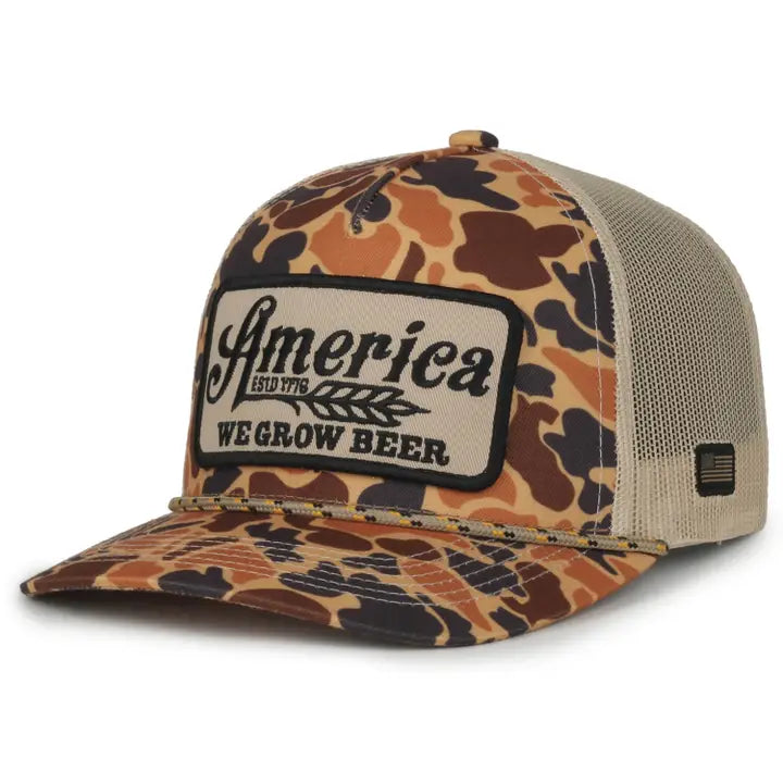We Grow Beer Old School Camo Hat