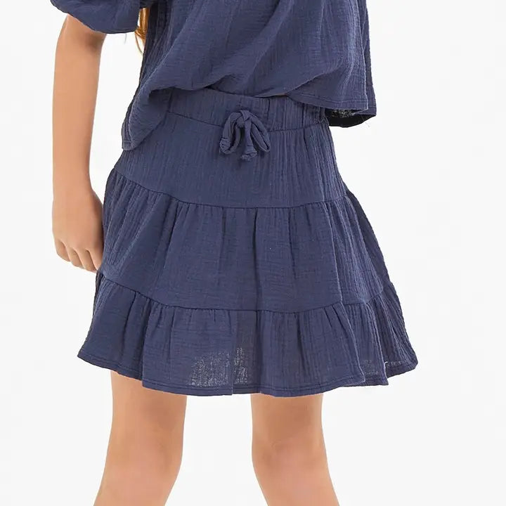 GOOD GIRL gauze textured skirt