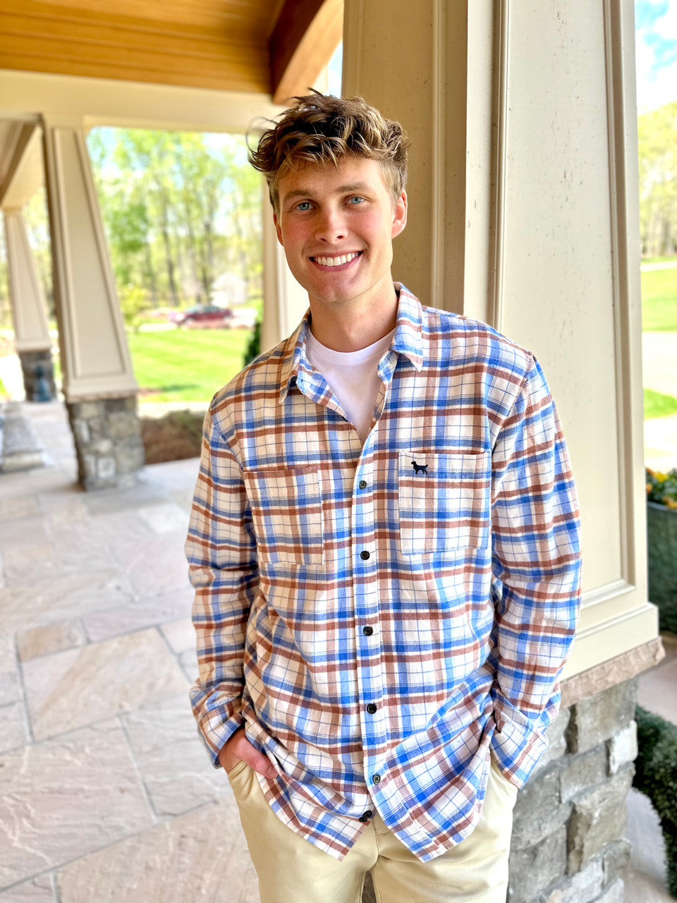 Simply Southern Mens Plaid Brown Shacket