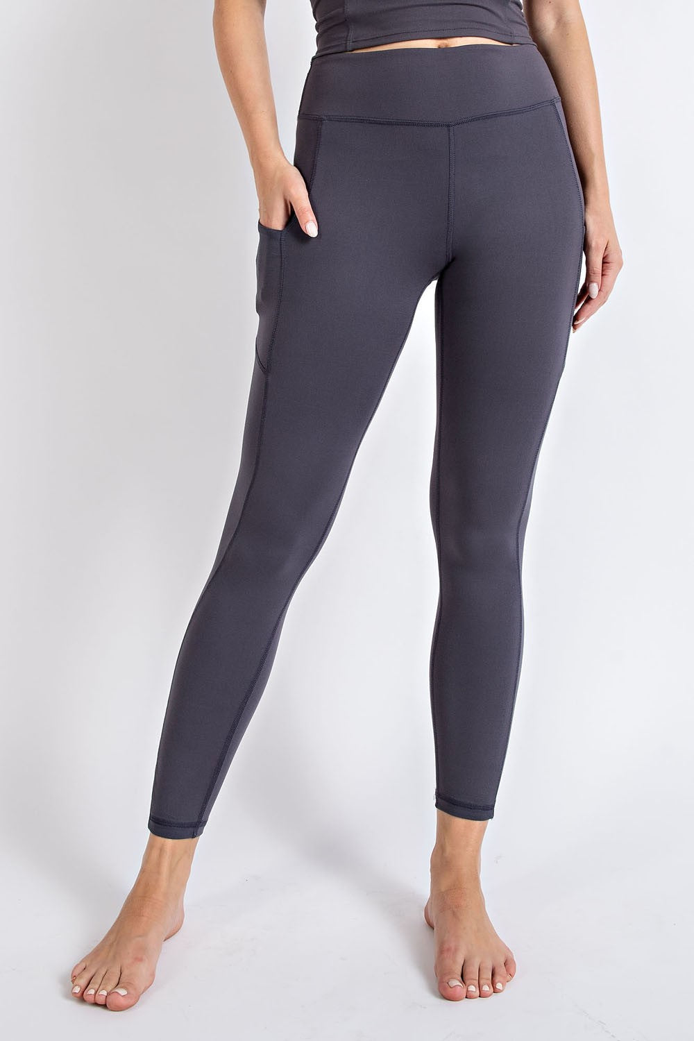 Butter Basic Leggings with Pockets/ Charcoal