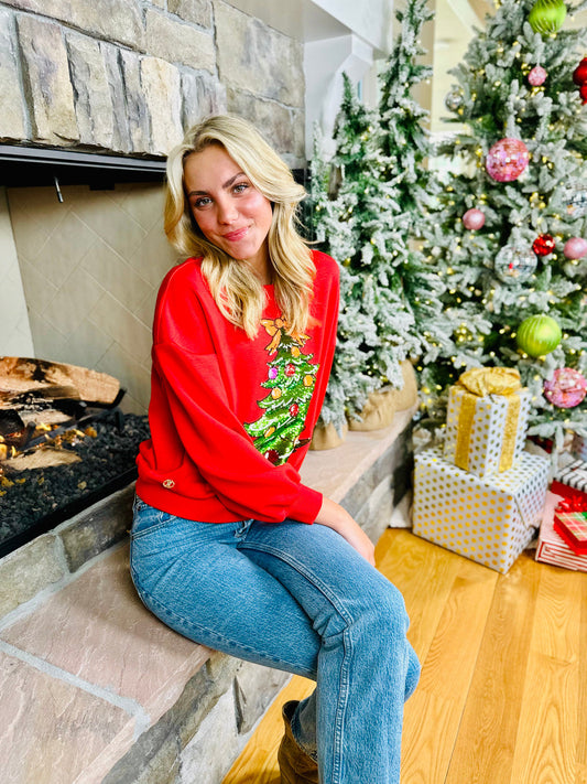 Simply Southern Sequin Christmas Tree Sweater