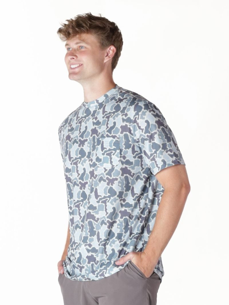 Mens Simply Southern Blue Camo Shirt