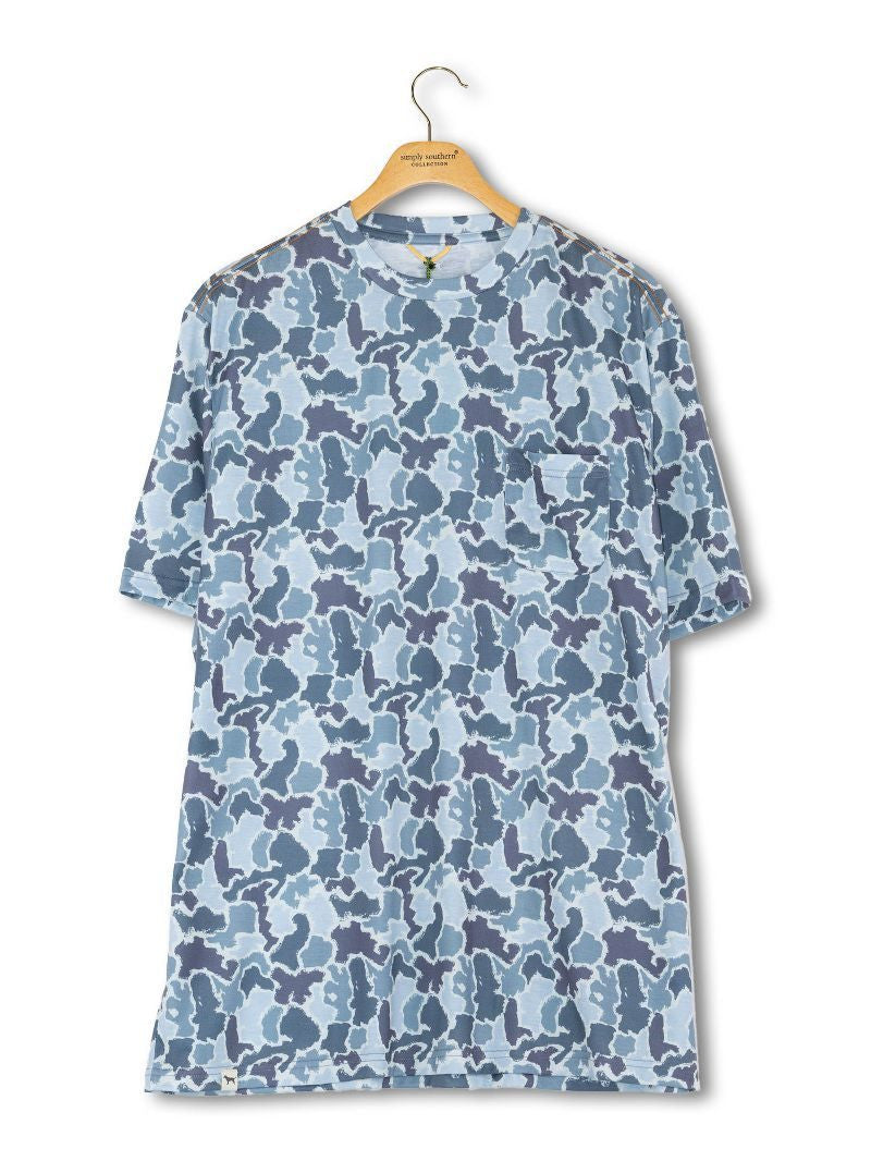 Mens Simply Southern Blue Camo Shirt
