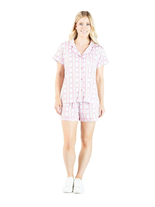 SS Pink Bow PJ Set