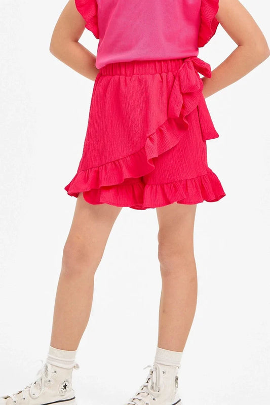 GOOD GIRL ribbon tie ruffled skort