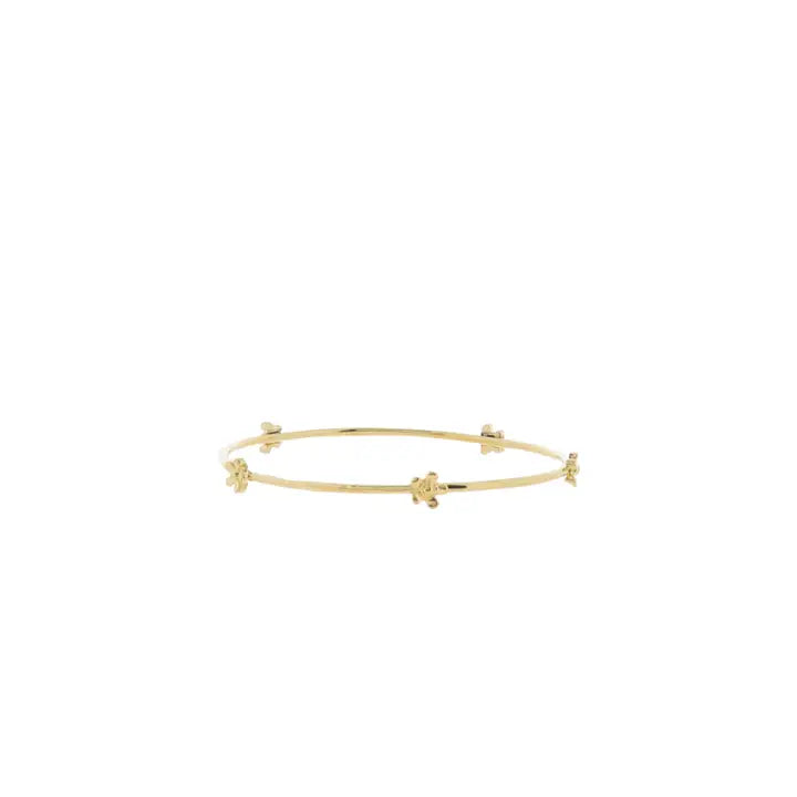 JANE MARUE 18K Gold Plated Bangle Bracelet with Flowers