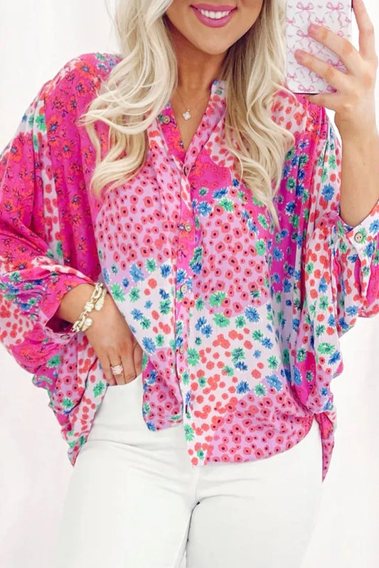 Floral Print Dolman Sleeve Top