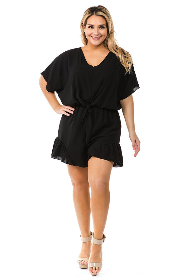 Tie Front Romper w/Lining