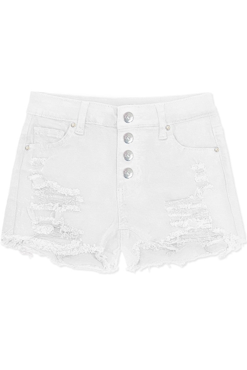 Girls Denim Distressed Shorts
