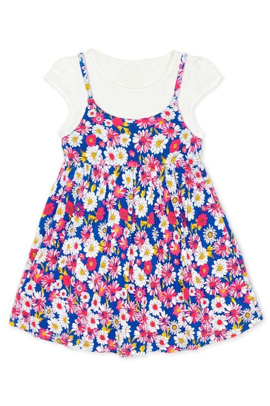 Toddlers Floral Dress Pink/Blue