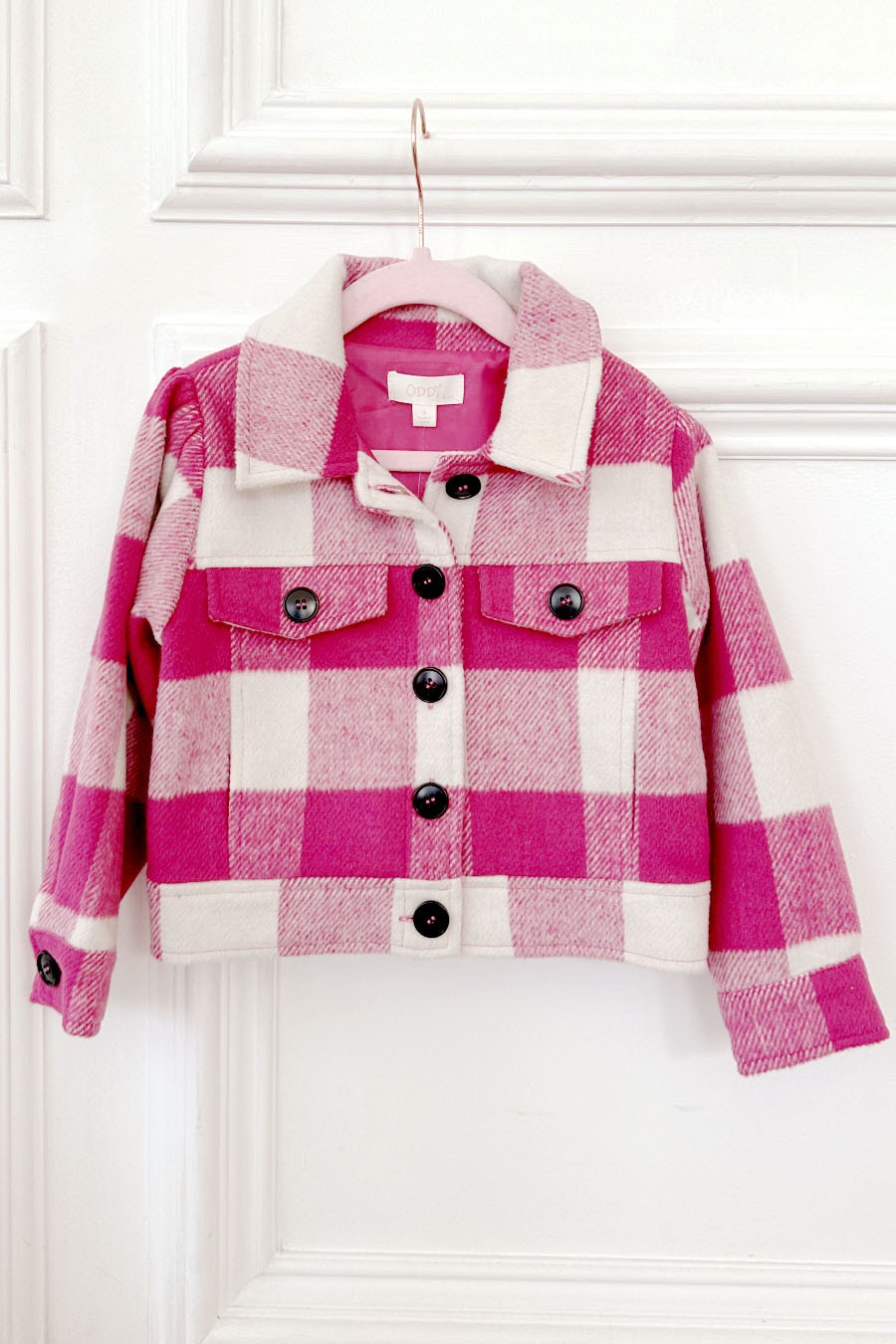 Kids Fuschia Plaid Jacket