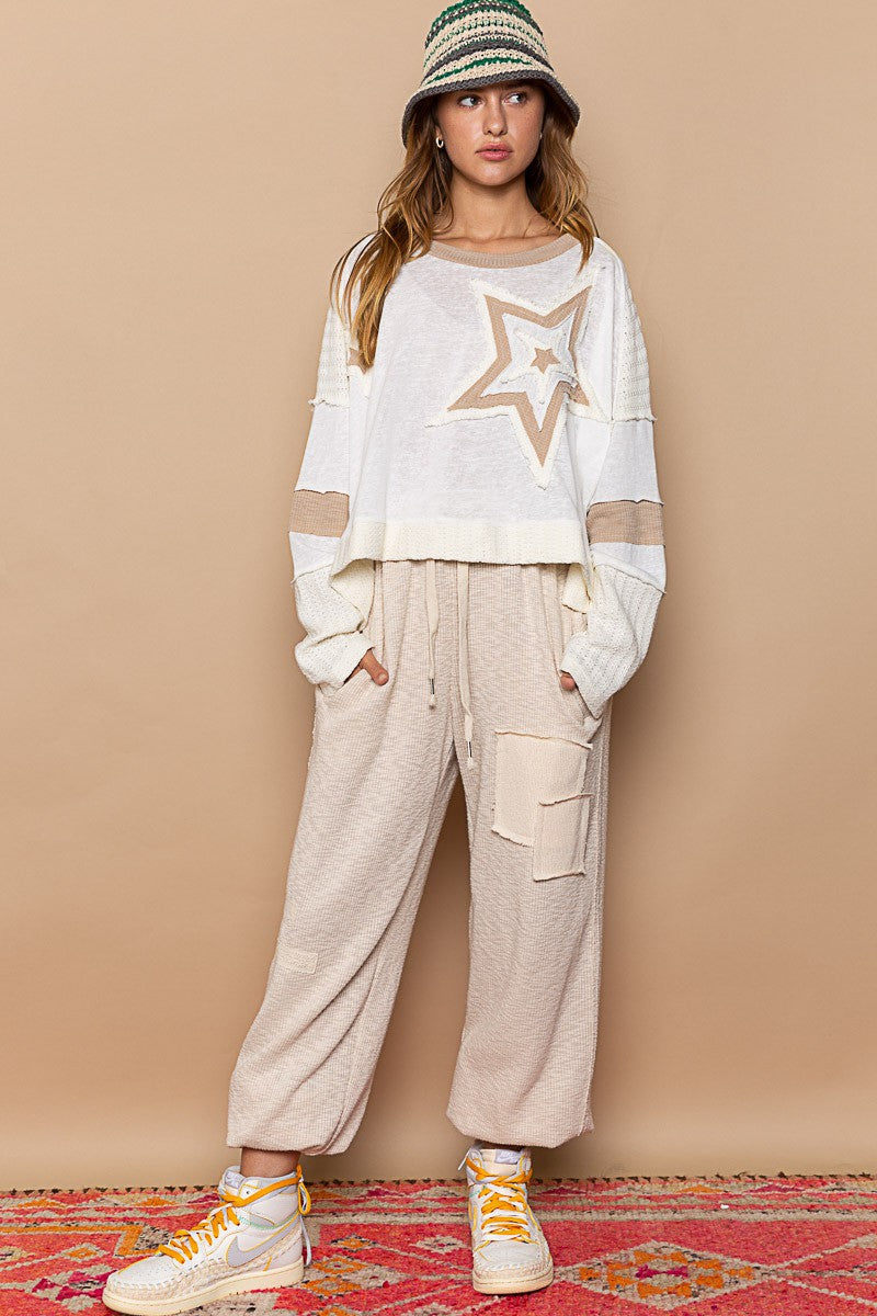 Star Patchwork Oversized knit top
