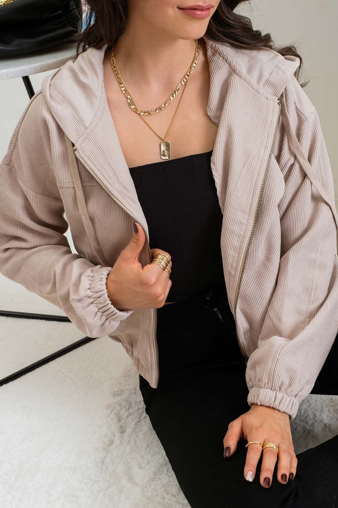 Corduroy Zip Front Jacket