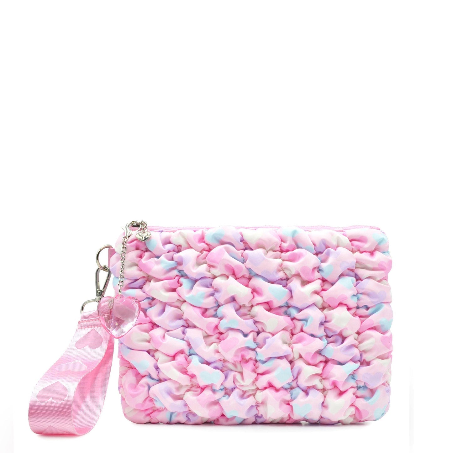 Heart Print Scrunch Wristlet