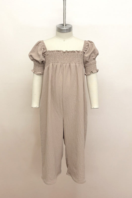 Kids Smocked Bodice Gauze Jumpsuit