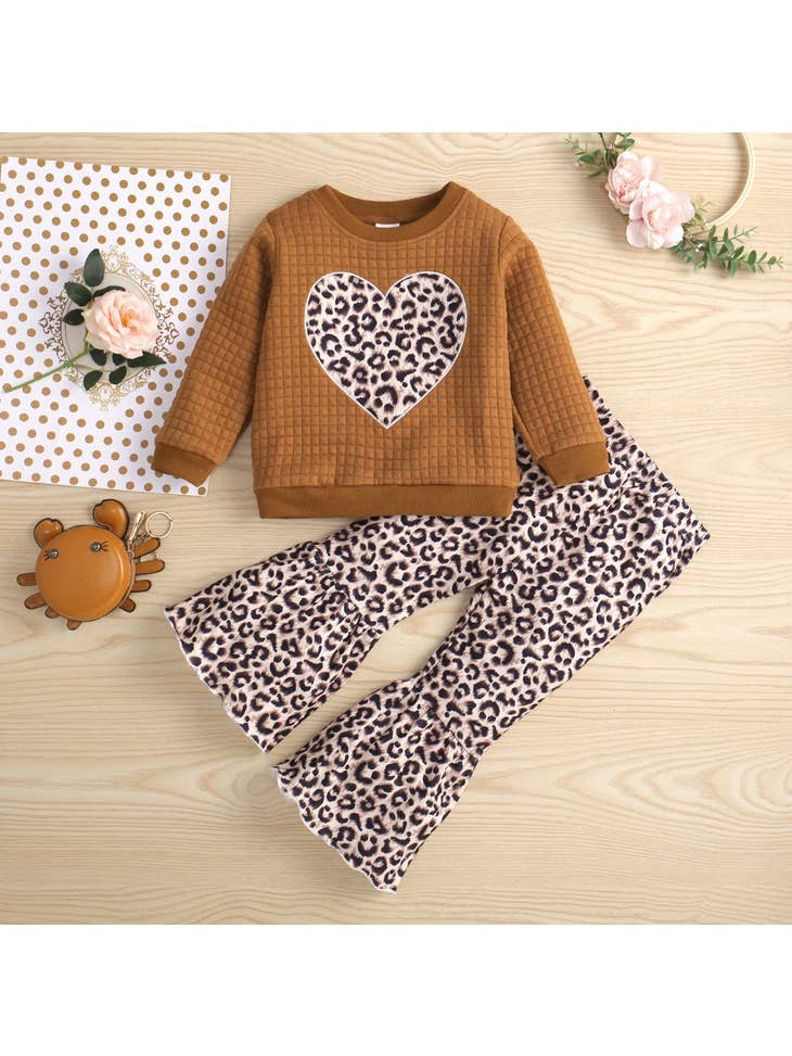 Toddler Leopard Flared Pant 2 piece Set